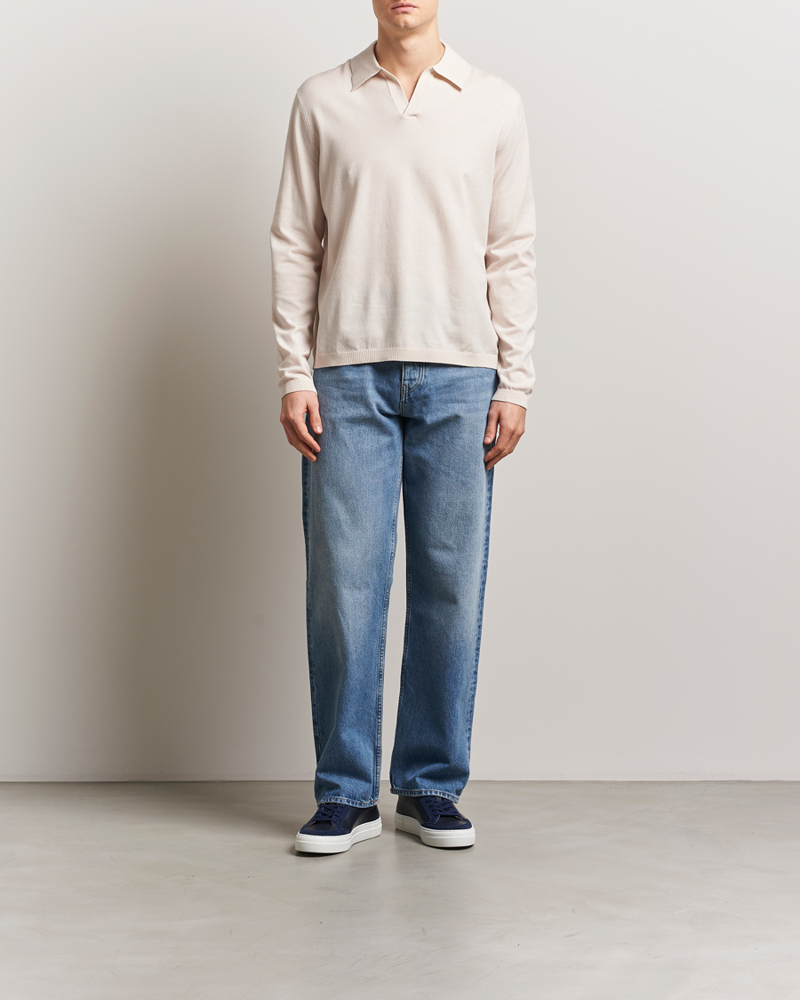 Herren | Poloshirts | J.Lindeberg | Rowan Long Sleeve Polo Moonbeam