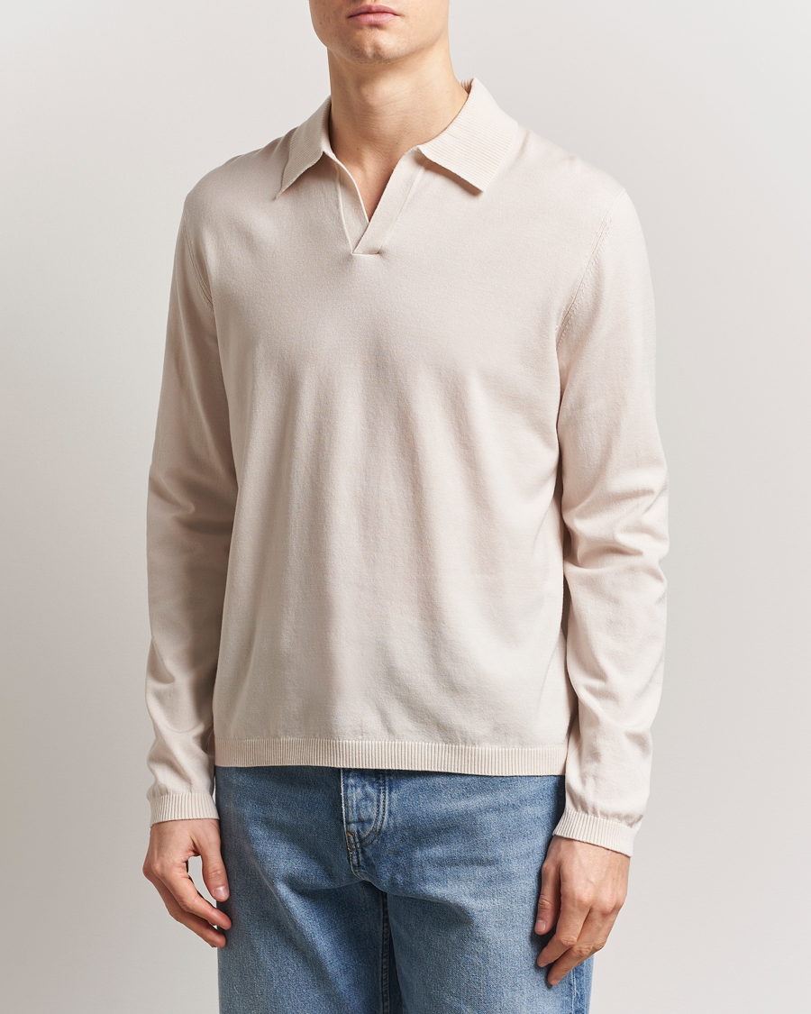 Herren | Poloshirts | J.Lindeberg | Rowan Long Sleeve Polo Moonbeam
