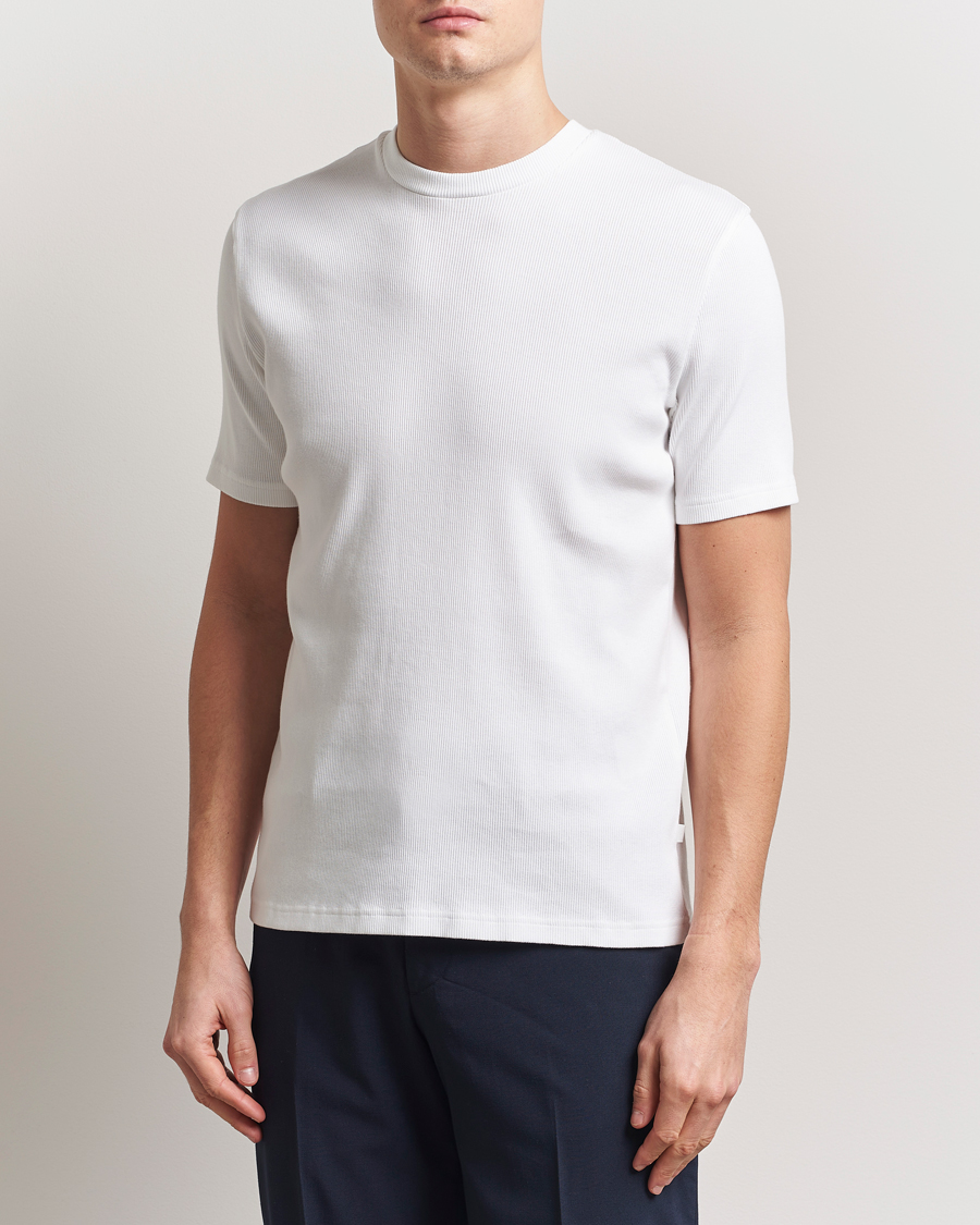 Herren | T-Shirts | J.Lindeberg | Rob Slim Rib T-Shirt White