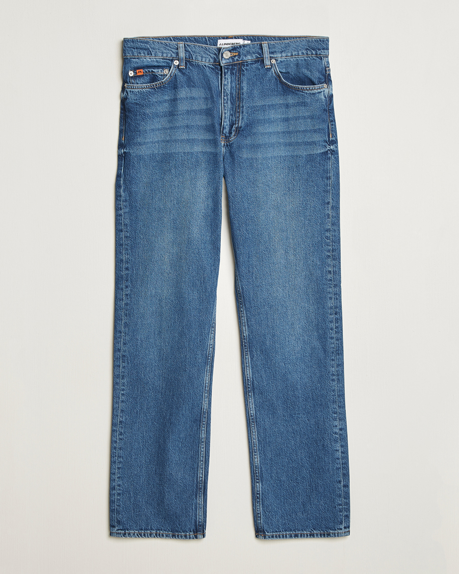 Herren | Jeans | J.Lindeberg | Cody Washed Reg Jeans Mid Blue