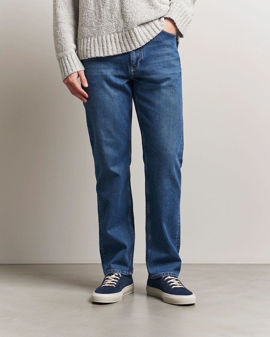 Herren | Jeans | J.Lindeberg | Cody Washed Reg Jeans Mid Blue
