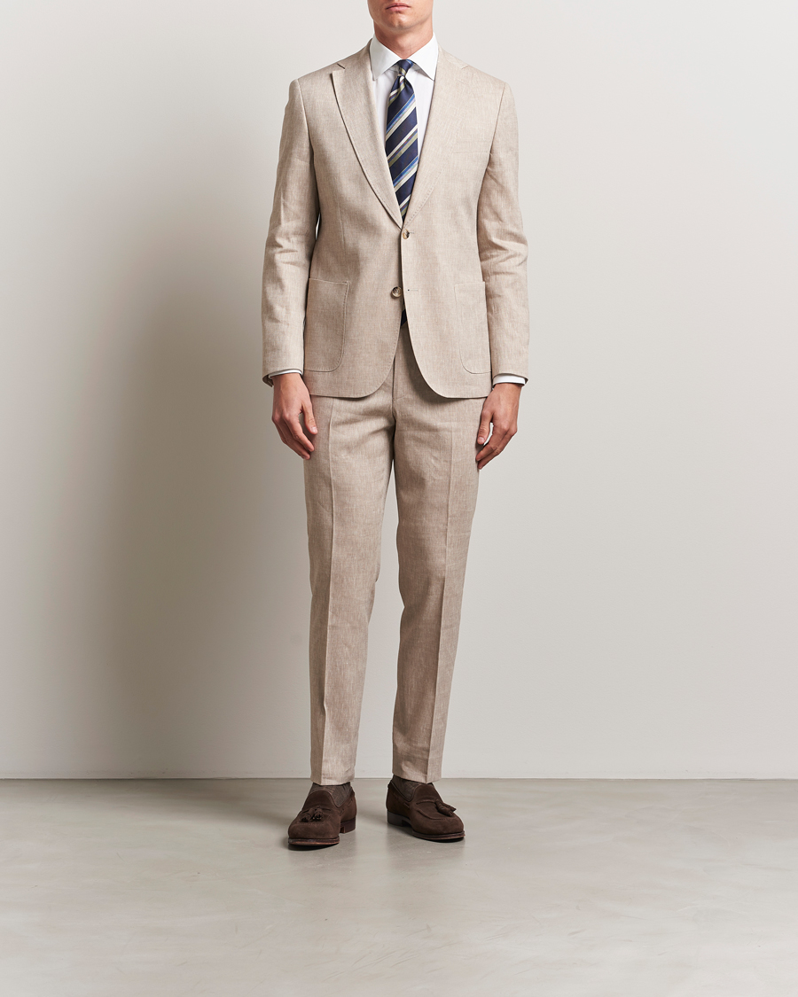 Herren | Anzüge | Morris Heritage | Linen Suit Trousers Beige