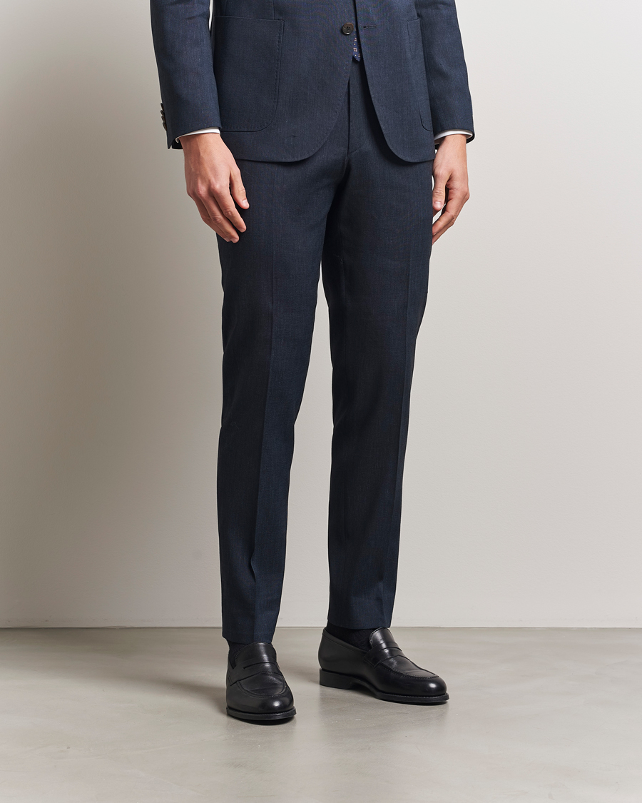 Herren | Anzüge | Morris Heritage | Linen Suit Trousers Navy