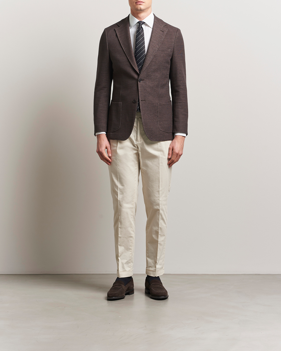 Herren | Sakkos | Morris Heritage | Jersey Linen Jacket Brown