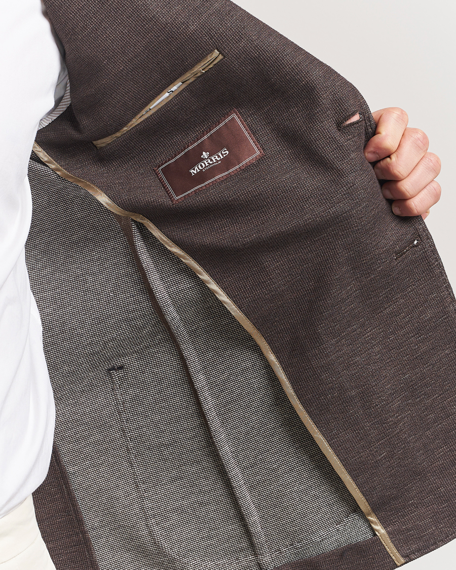 Herren | Sakkos | Morris Heritage | Jersey Linen Jacket Brown