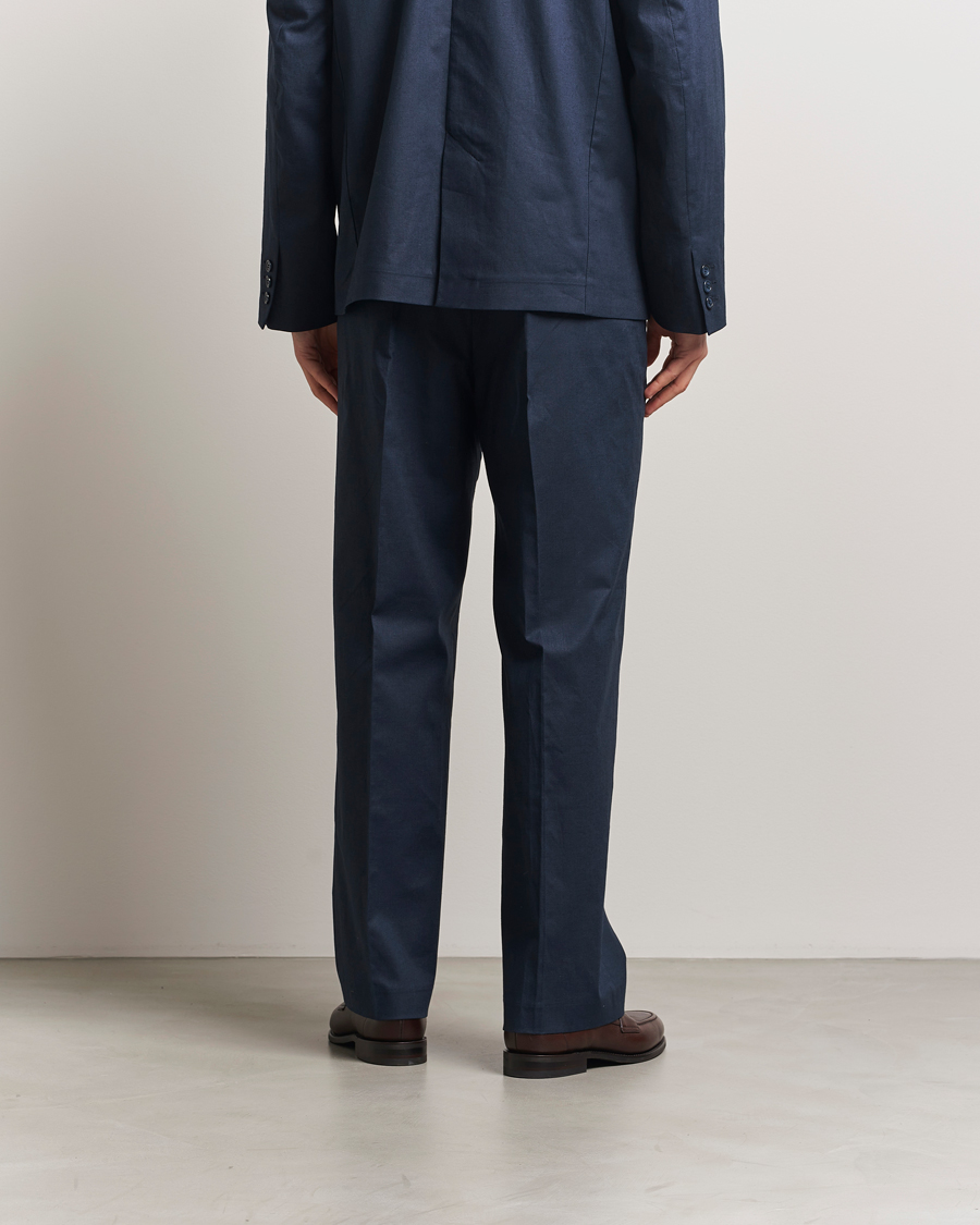 Herren | Hosen | Palmes | Pleated Linen Trousers Navy