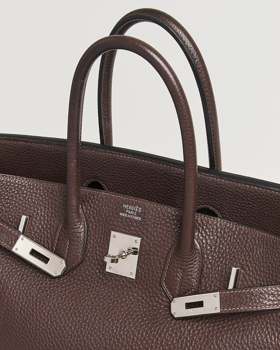 Herren | Hermès Pre-Owned Birkin 35 Taurillon Clemence Handbag Ebene | Hermès Pre-Owned | Birkin 35 Taurillon Clemence Handbag Ebene