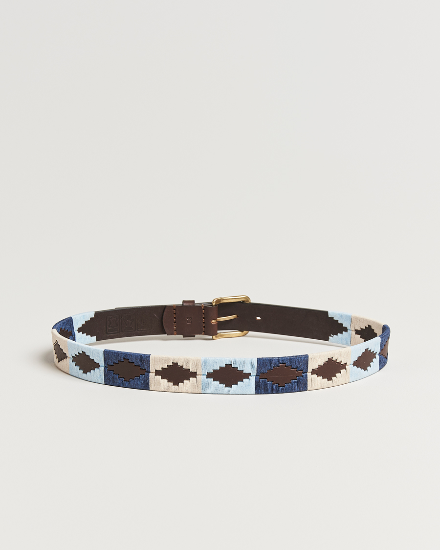 Herren | Gürtel | Pampeano | Sereno Hand Stitched Classic Leather Belt 3,5cm Blue