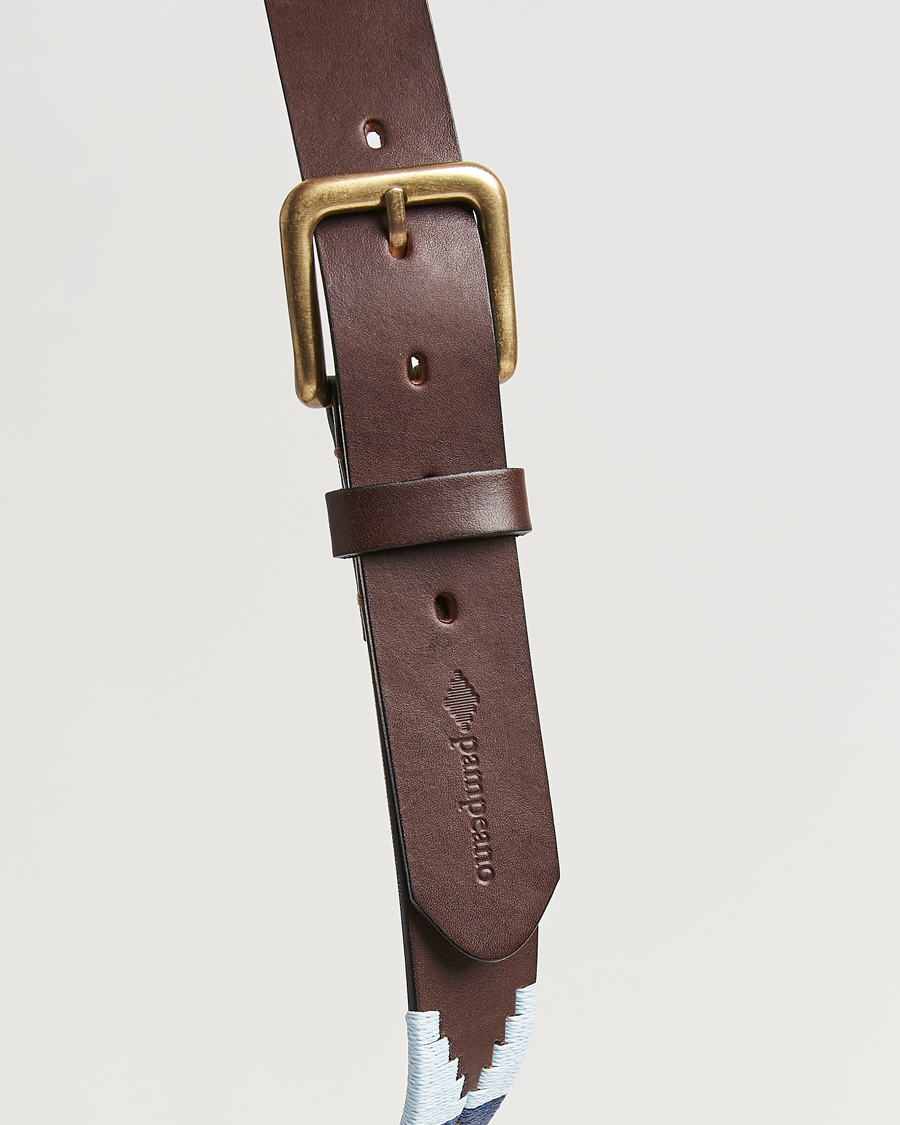 Herren | Gürtel | Pampeano | Sereno Hand Stitched Classic Leather Belt 3,5cm Blue