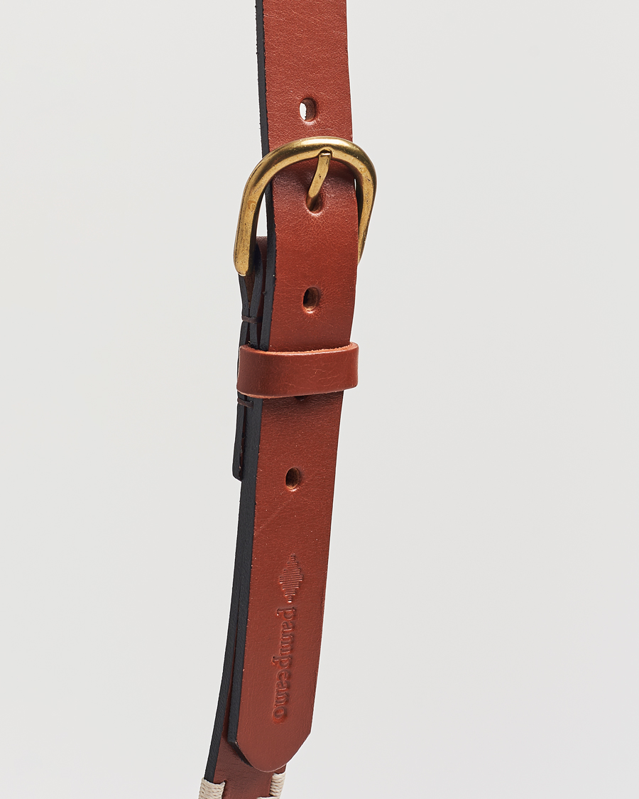 Herren | Gürtel | Pampeano | Skinny Hand Stitched Leather Belt 2,5cm Brown
