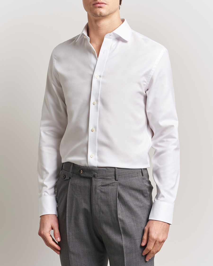 Herren | Hemden | Tiger of Sweden | Adley Structured Slim Fit Cut Away Shirt White