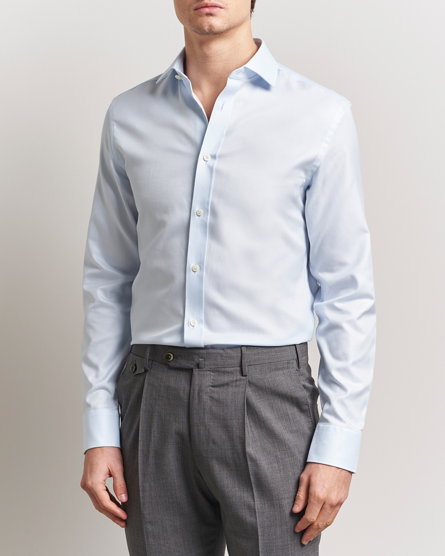 Herren | Hemden | Tiger of Sweden | Adley Structured Slim Fit Cut Away Shirt Light Blue