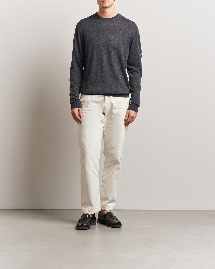 Herren | Pullover | LES DEUX | Greyson Merino Knit Dark Grey Melange