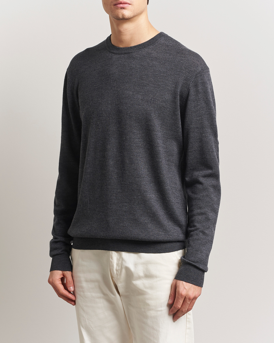 Herren | Pullover | LES DEUX | Greyson Merino Knit Dark Grey Melange