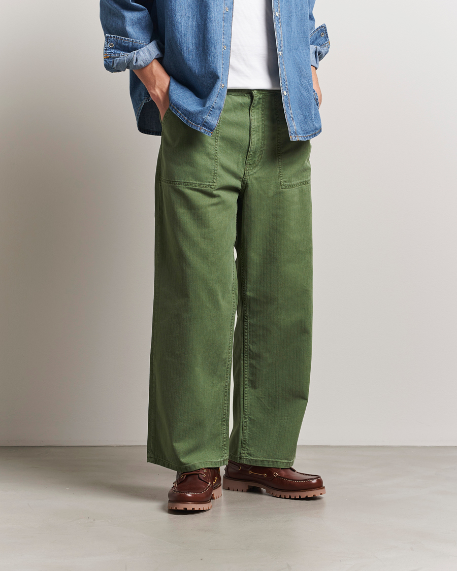 Herren | Hosen | Jeanerica | GM010 Genua Worker Chino Chevron Green