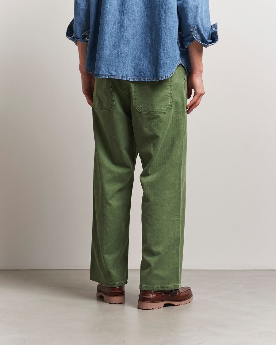Herren | Hosen | Jeanerica | GM010 Genua Worker Chino Chevron Green