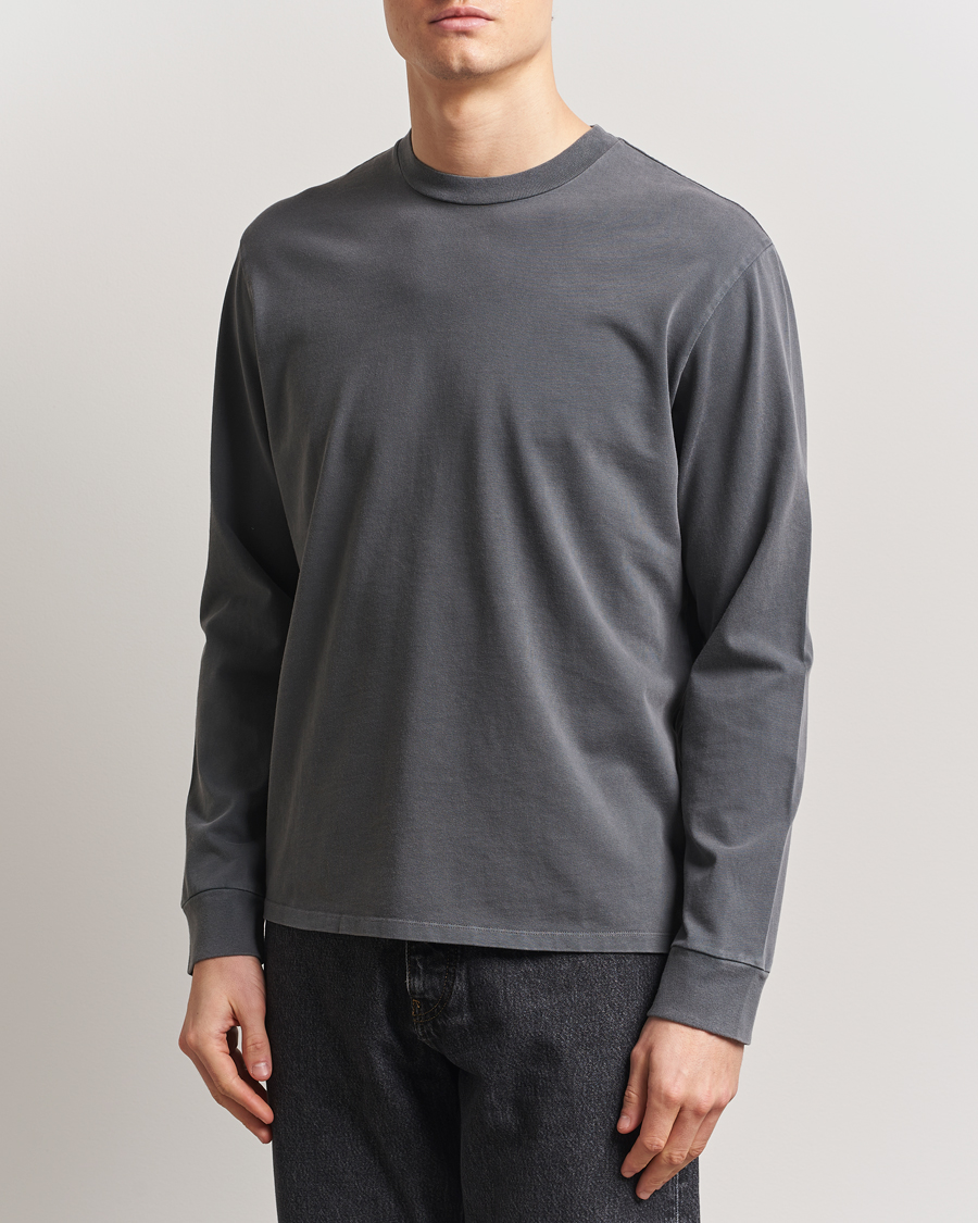 Herren | T-Shirts | Jeanerica | Clement Crew Neck Sweatshirt Washed Black