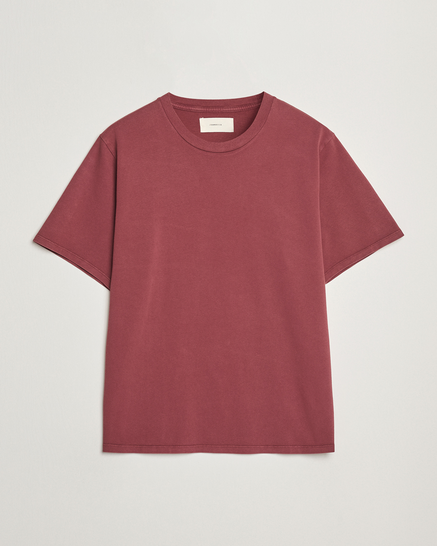 Herren | T-Shirts | Jeanerica | Delon Crew Neck T-Shirt Washed Burgundy