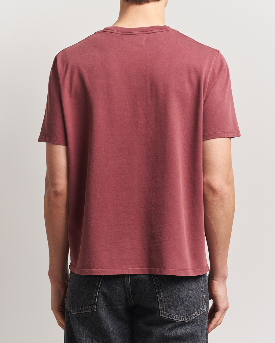 Herren | T-Shirts | Jeanerica | Delon Crew Neck T-Shirt Washed Burgundy