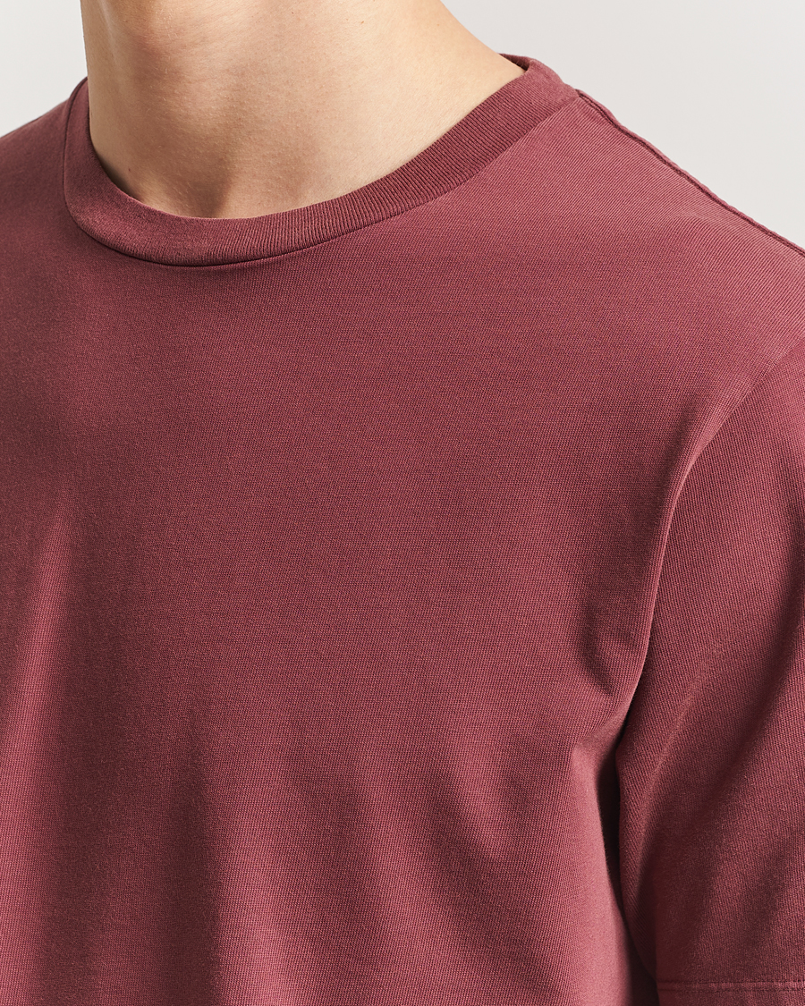Herren | T-Shirts | Jeanerica | Delon Crew Neck T-Shirt Washed Burgundy