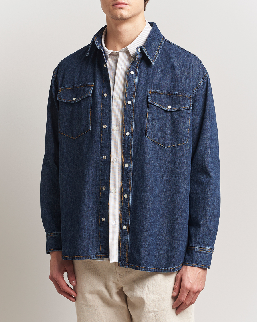 Herren | Hemden | Jeanerica | Arno Denim Shirt Dark Blue Vintage