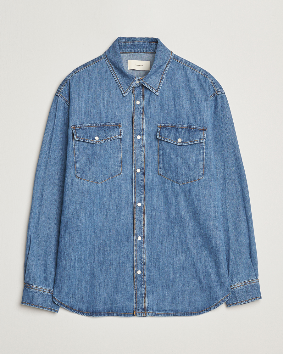 Herren | Hemden | Jeanerica | Arno Denim Shirt Light Blue Vintage