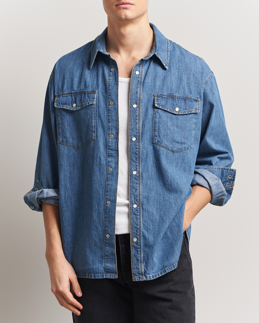 Herren | Hemden | Jeanerica | Arno Denim Shirt Light Blue Vintage
