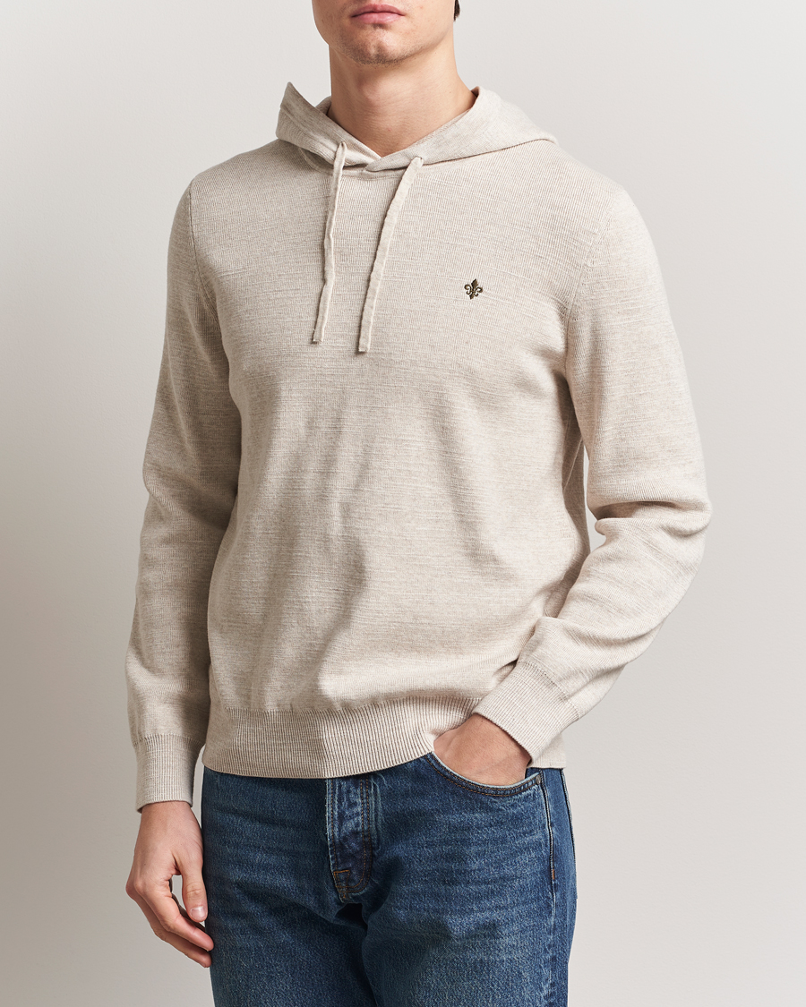 Herren | Pullover | Morris | Ramdall Knitted Cotton Hoodie Khaki