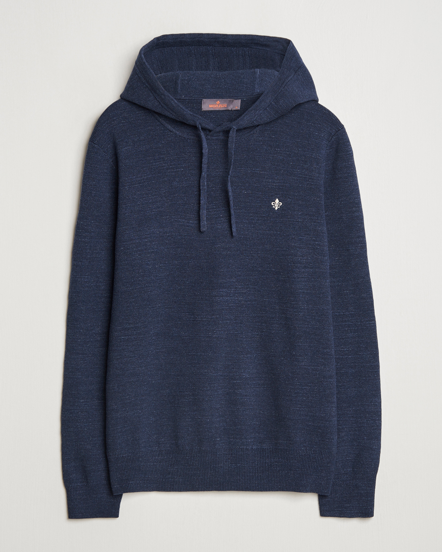 Herren | Pullover | Morris | Ramdall Knitted Cotton Hoodie Navy