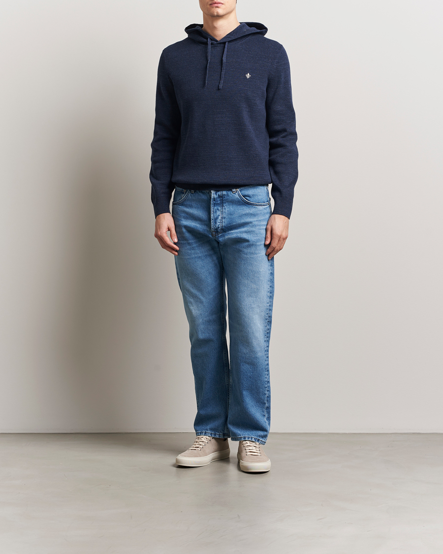Herren | Pullover | Morris | Ramdall Knitted Cotton Hoodie Navy