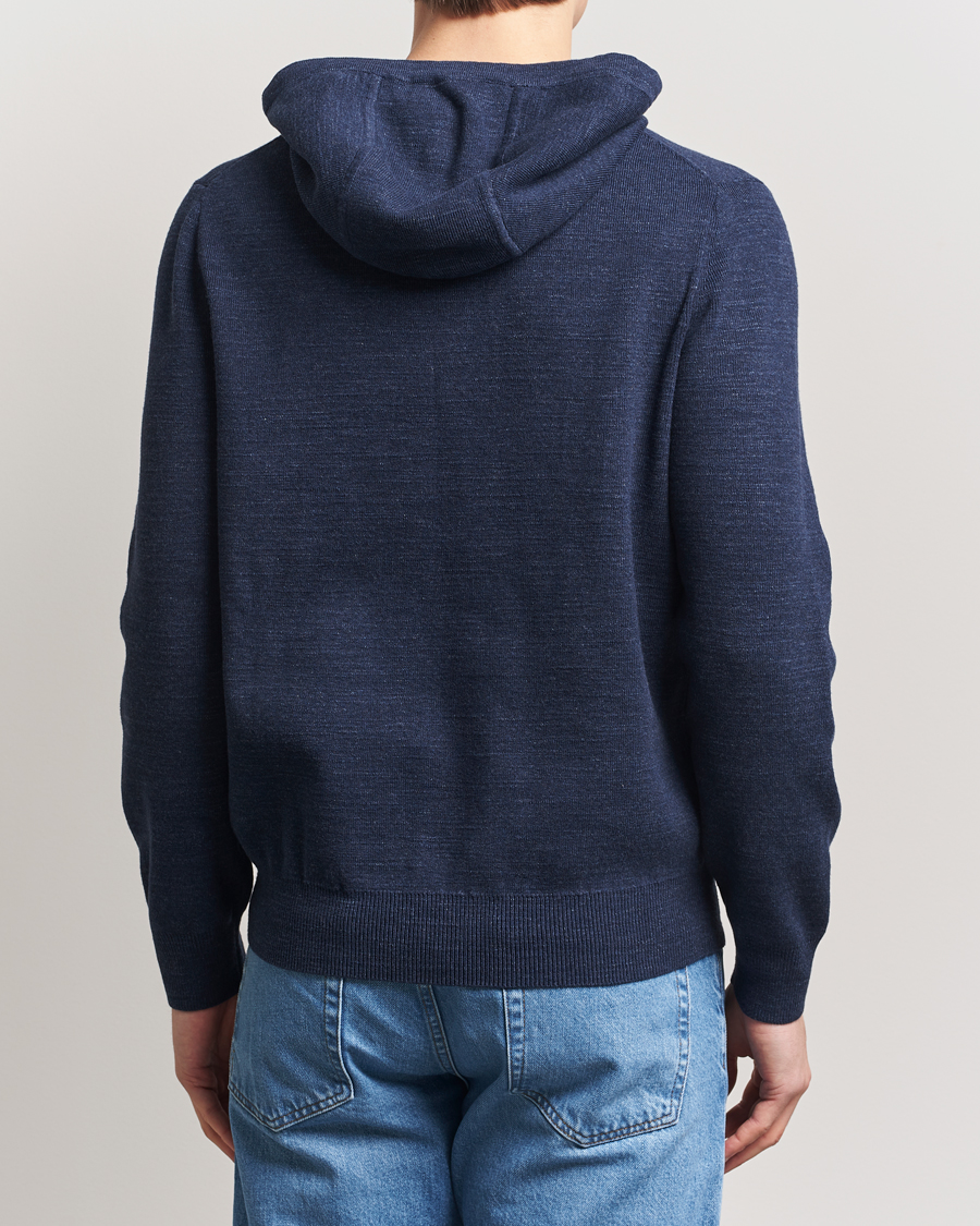 Herren | Pullover | Morris | Ramdall Knitted Cotton Hoodie Navy