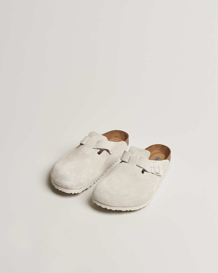 Herren | Sandalen & Pantoletten | BIRKENSTOCK | Boston Soft Footbed Antique White Suede