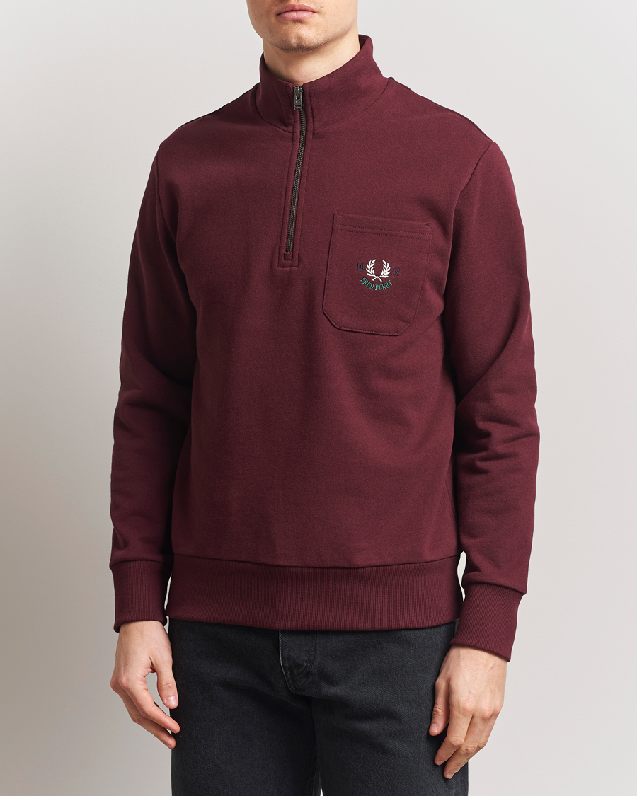 Herren | Pullover | Fred Perry | Embroidered Champion Half Zip Oxblood