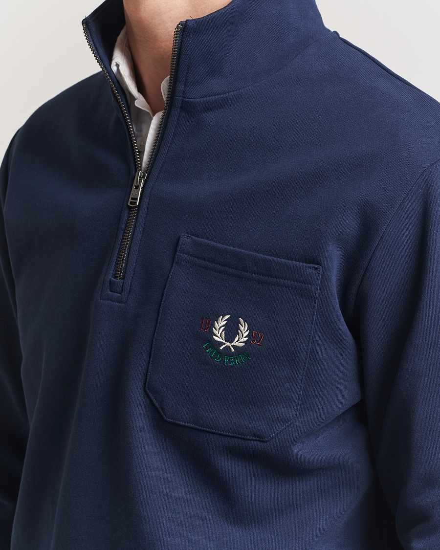 Herren | Pullover | Fred Perry | Embroidered Champion Half Zip Tennis Blue