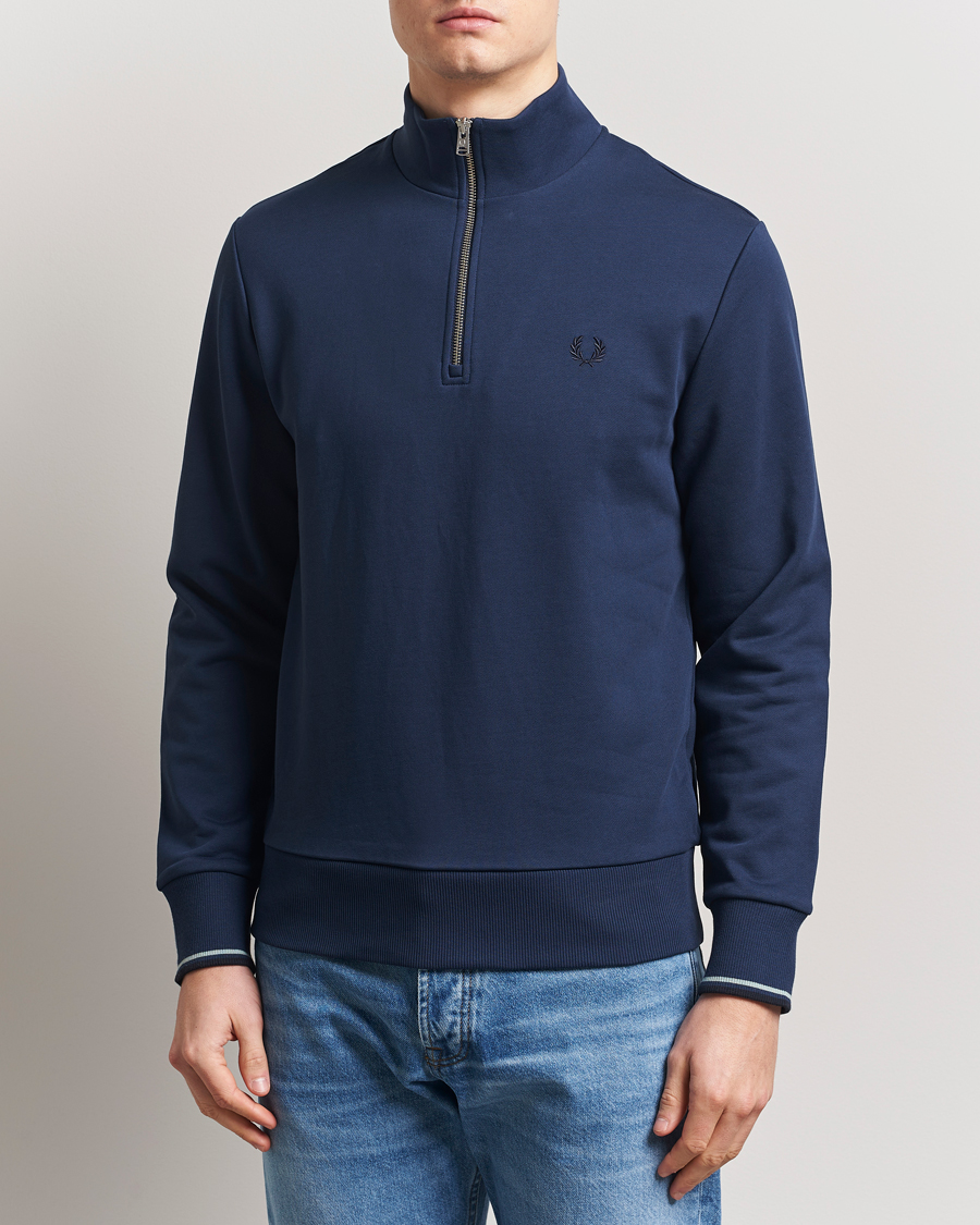 Herren | Pullover | Fred Perry | Half Zip Sweatshirt Tennis Blue