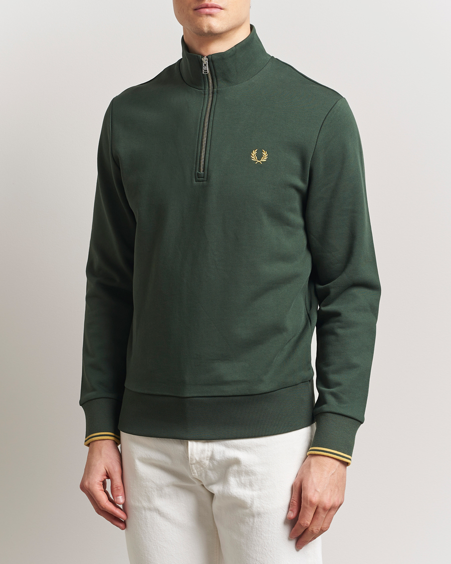Herren | Pullover | Fred Perry | Half Zip Sweatshirt Court Green