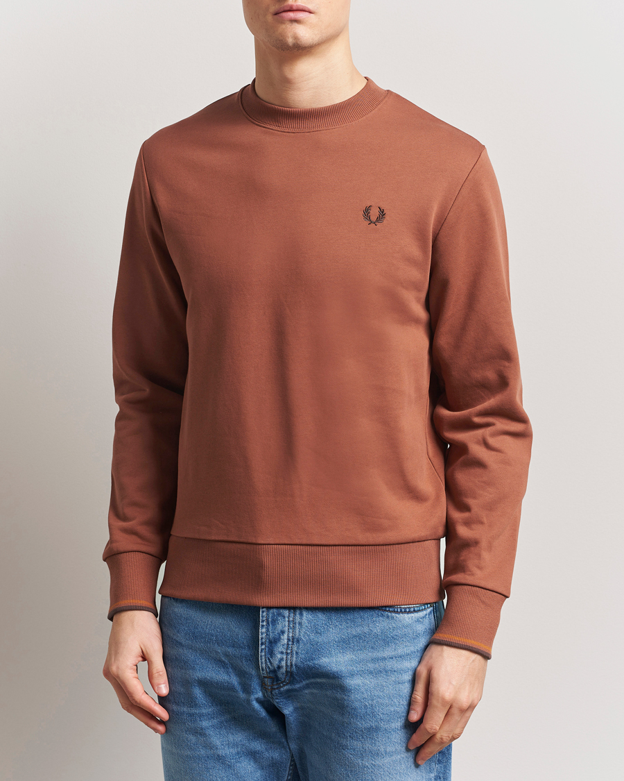 Herren | Pullover | Fred Perry | Crew Neck Sweatshirt Cinnamon Brown