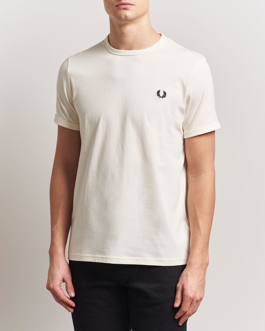 Herren | T-Shirts | Fred Perry | Ringer T-Shirt Ecru