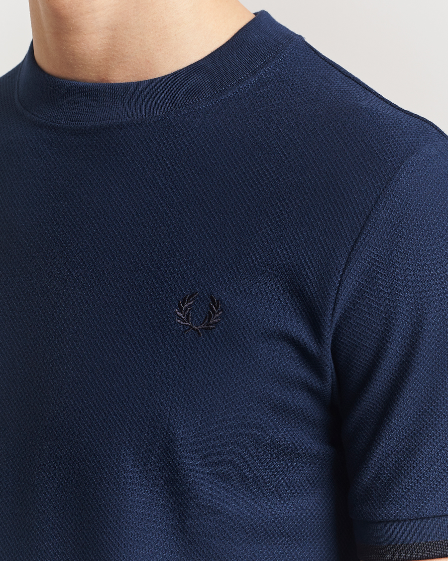 Herren | T-Shirts | Fred Perry | Tipped Cuff Pique T-Shirt Tennis Blue