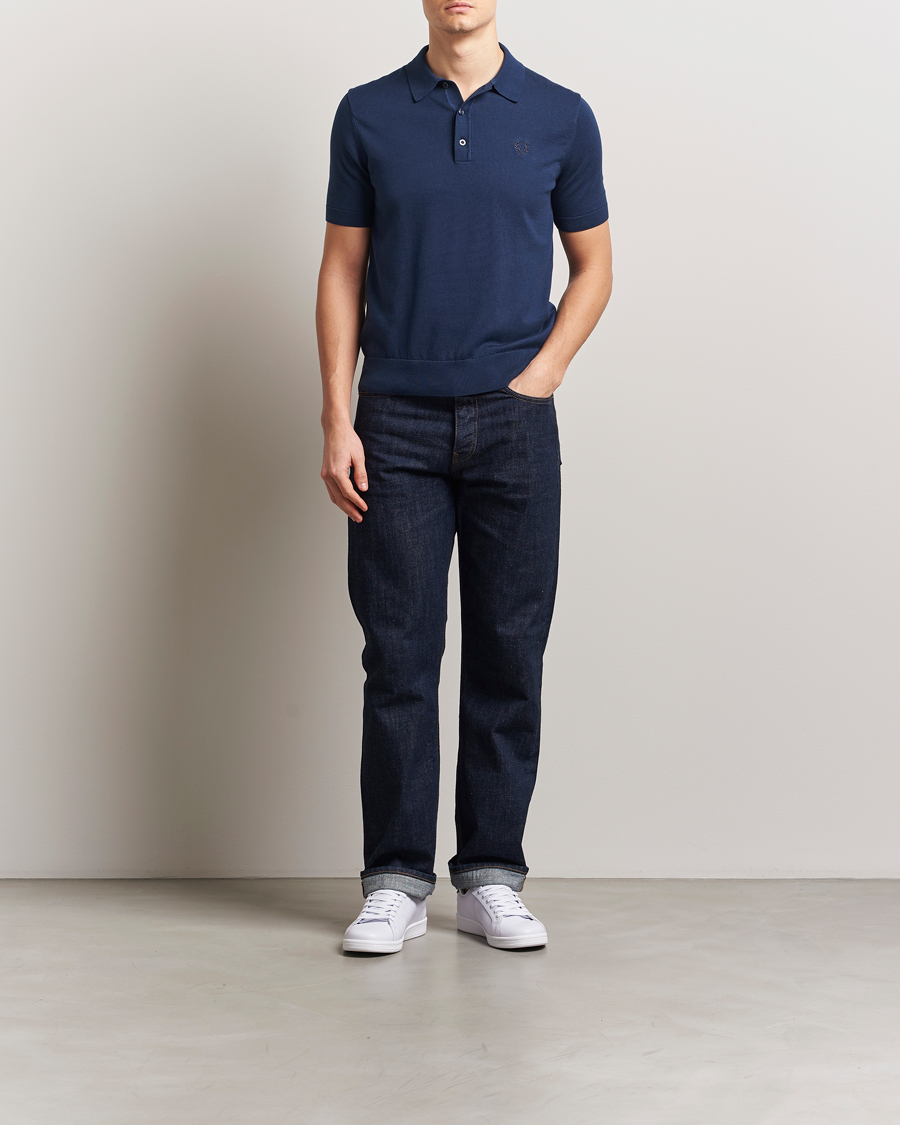 Herren | Poloshirts | Fred Perry | Cotton Knitted Polo Tennis Blue