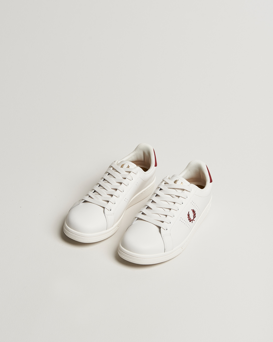 Herren | Sneaker | Fred Perry | B721 Leather Sneaker Snow White/Red