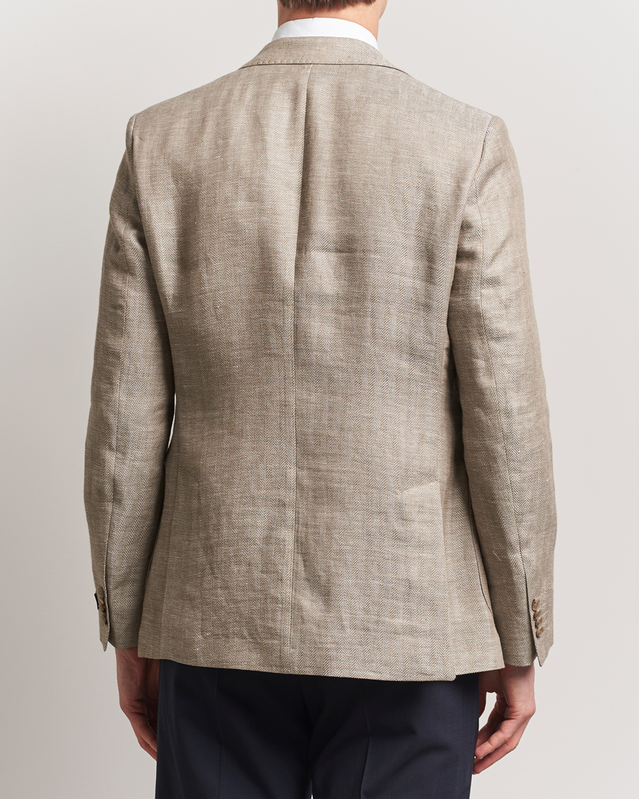 Herren | Sakkos | Morris Heritage | Linen Herringbone Blazer Beige