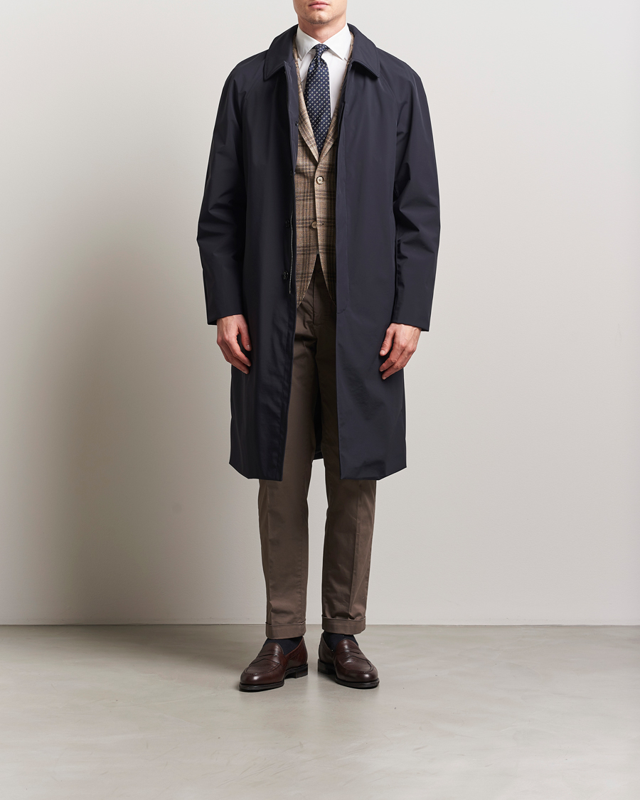 Herren | Jacken | Oscar Jacobson | Long Nylon Raglan Coat Navy