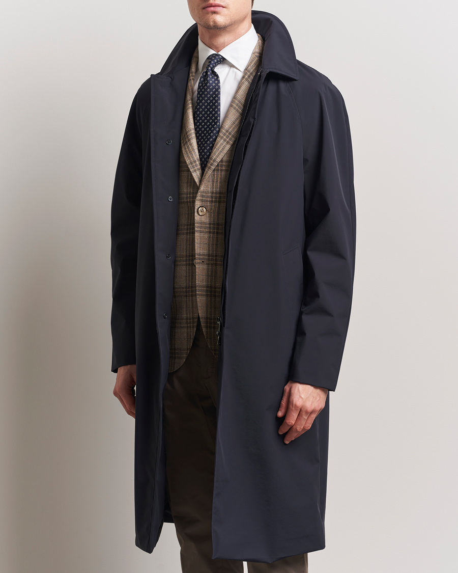 Herren | Jacken | Oscar Jacobson | Long Nylon Raglan Coat Navy