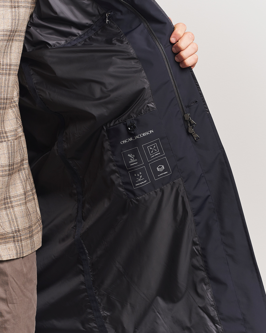 Herren | Jacken | Oscar Jacobson | Long Nylon Raglan Coat Navy