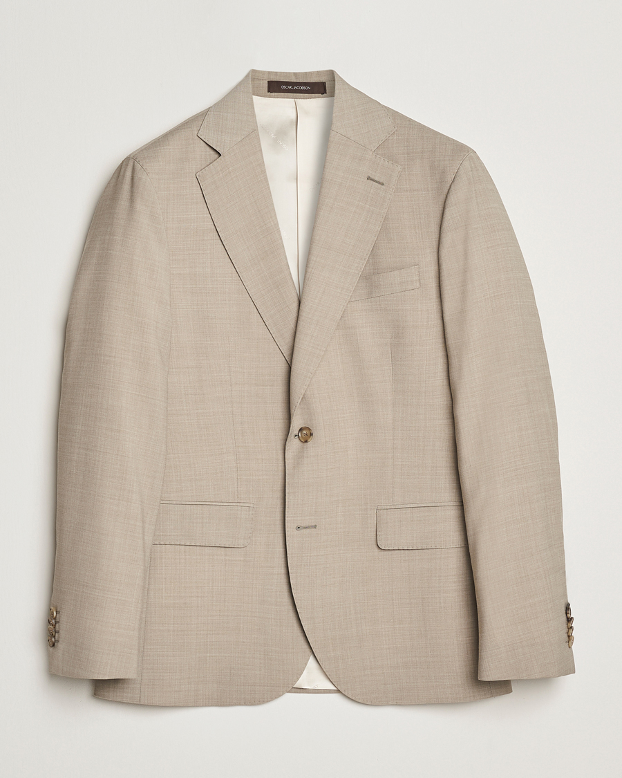 Herren | Sakkos | Oscar Jacobson | Fogerty Wool Stretch Suit Blazer Beige