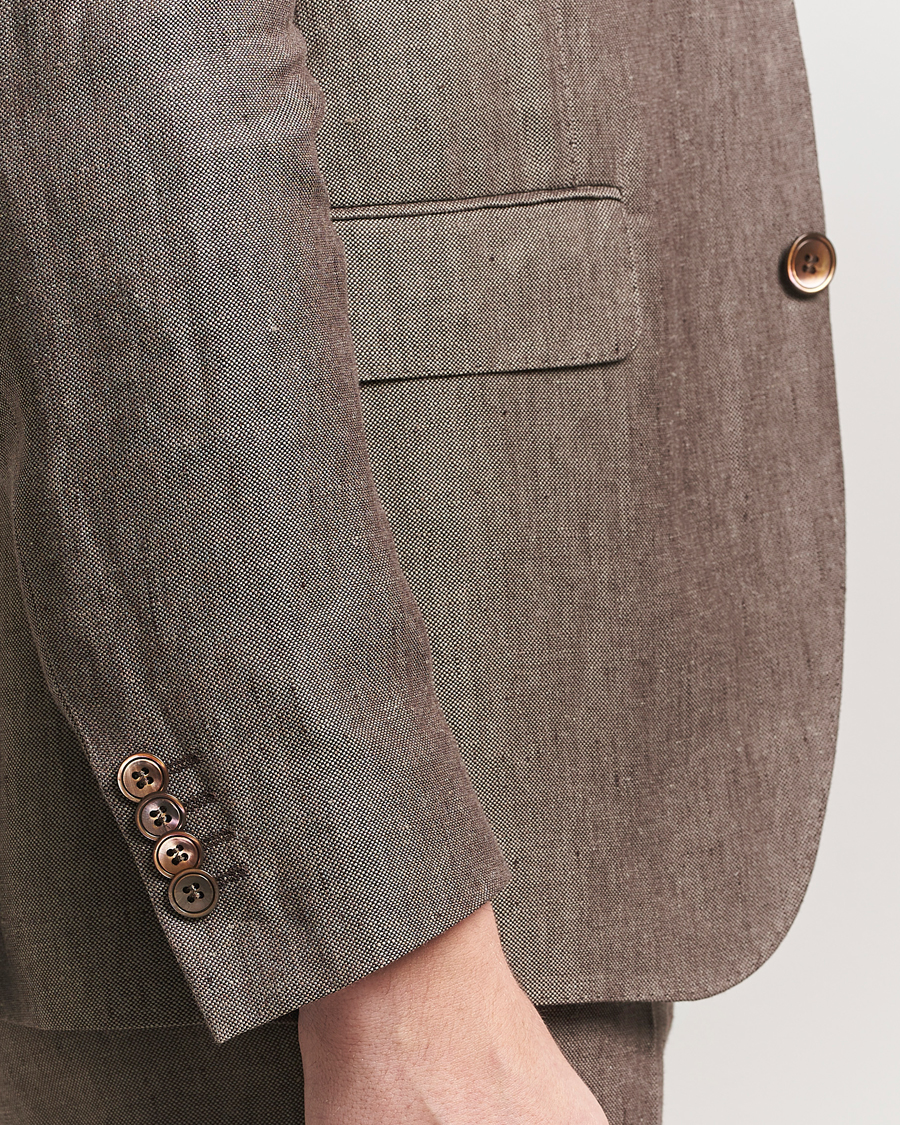 Herren | Sakkos | Oscar Jacobson | Ferry Soft Linen Blazer Brown