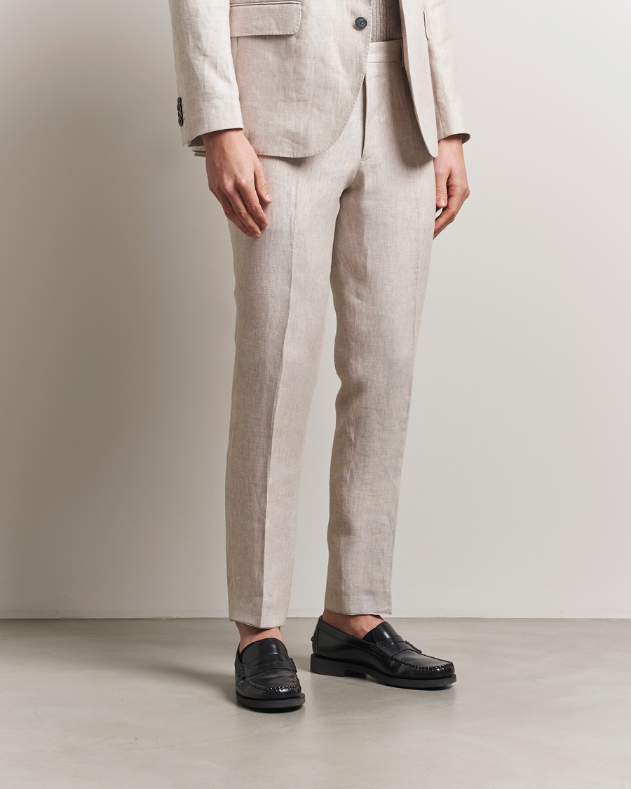 Herren | Hosen | Oscar Jacobson | Denz Linen Trousers Off White