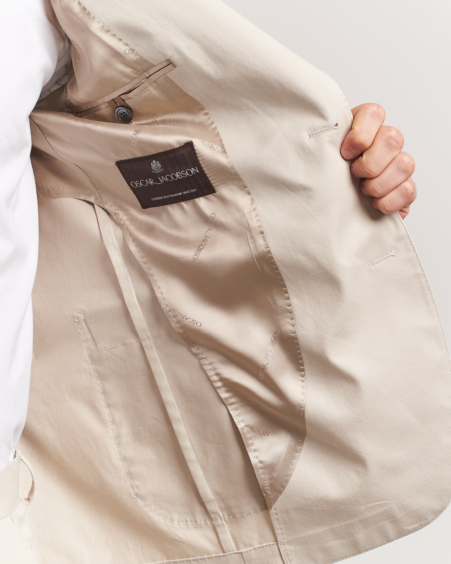 Herren | Sakkos | Oscar Jacobson | Ferry Patch Cotton Blazer Beige