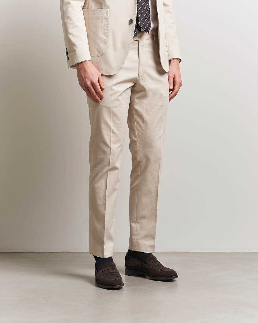 Herren | Hosen | Oscar Jacobson | Dandy Cotton Trousers Beige